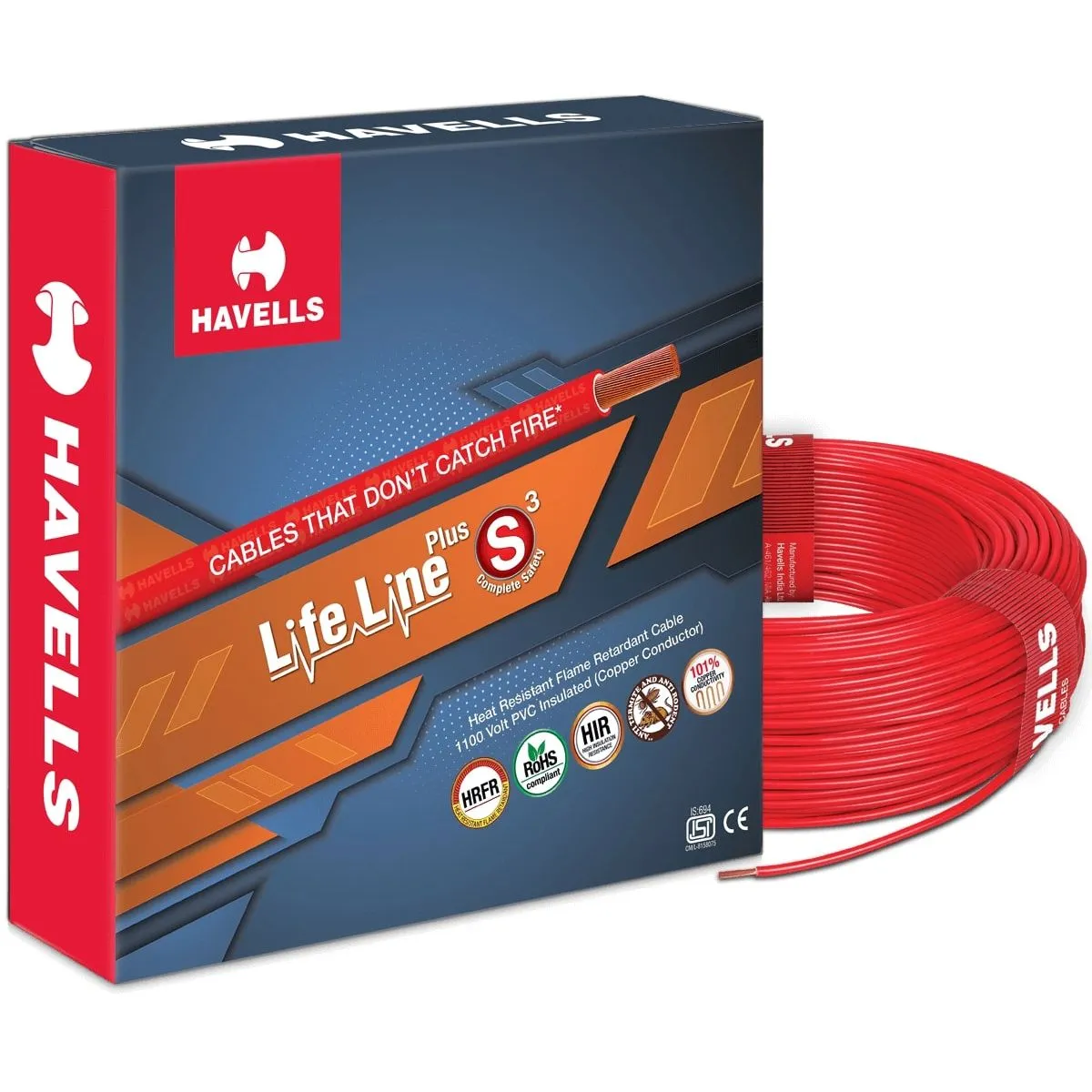 HAVELLS Life Line Plus S3 HRFR Cable (90meter)