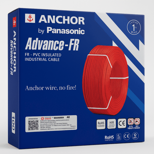 Anchor Advance FR Wire – 90m Coil | Flame Retardant | 99.97% Pure Copper | ISI & CE Certified