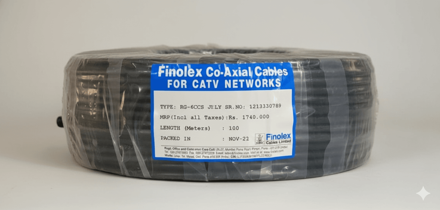 RG-6F Axial TV Cable – High-quality coaxial cable for TV and satellite connection